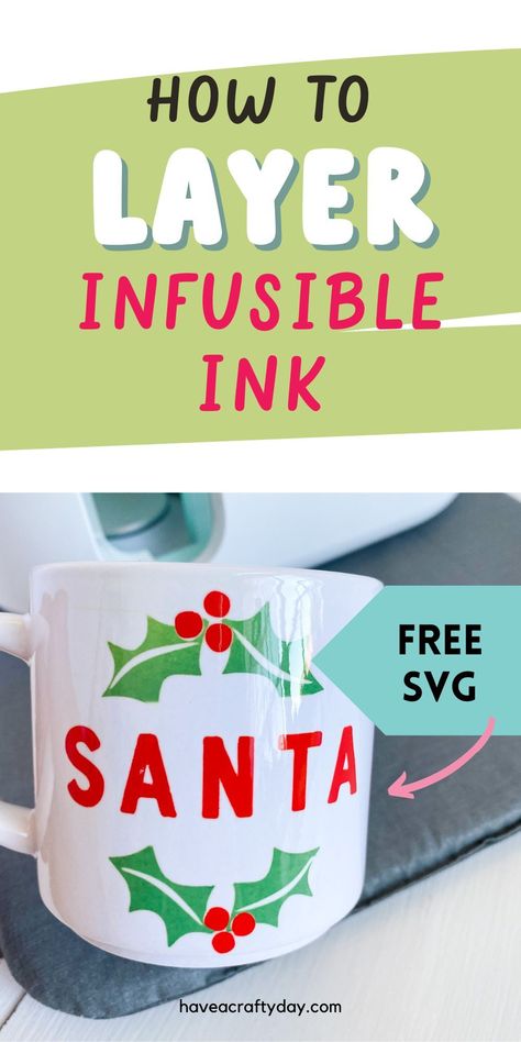 Create a mug with layered infusible ink. This cute Christmas mug is perfect for leaving Santa cookies. Free SVG. Crafts To Make With Cricut, Fun Ideas For Christmas, Ideas For Christmas Crafts, Cute Christmas Mug, Easy Gifts To Make, Cricut Mugs, Cricut Craft Ideas, Holiday Craft Ideas, Christmas Cricut