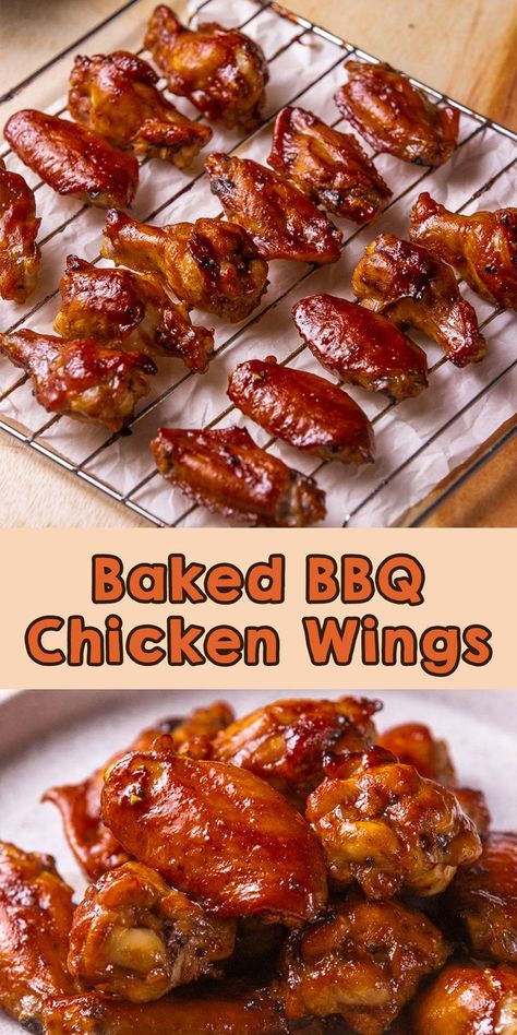 Baked Barbecue Chicken, Baked Bbq Chicken Wings, Barbecue Chicken Wings, Wings In The Oven, Bbq Chicken Wings, Kitchen Tricks, Baked Bbq Chicken, Fantastic Recipes, Bbq Wings