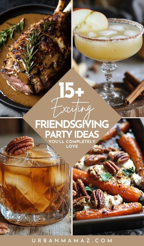 Looking for the best Friendsgiving ideas to throw a party this year? Check out these 15+ exciting Friendsgiving party ideas you'll completely love! Christmas Friendsgiving Ideas, Friendsgiving Girls Night, Friendsgiving Theme Ideas Party, Friendsgiving Cocktail Party, Friendsgiving Birthday Party, Flannel Friendsgiving, Mexican Friendsgiving, Friendsgiving Dinner Party Games, Friendsgiving Meal Ideas