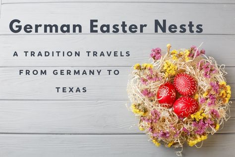 German Easter Nest Tradition- From Germany to Texas German Easter Traditions, German Crafts, German Easter, German Dishes, Easter Nests, Candy Egg, Easter Hunt, Mexican Hat, Indian Paintbrush