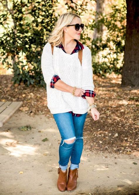 Flannel Under Sweater, Ways To Wear A Flannel, San Francisco Fashion, Plaid Shirt Outfits, Cute Thanksgiving Outfits, Outfit Plan, Thanksgiving Outfit, Fall Wardrobe, Fall Winter Outfits