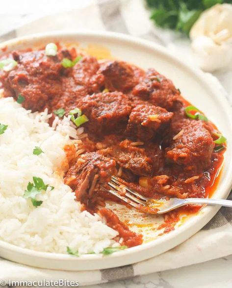 African Beef Stew - Immaculate Bites Nigerian Beef Stew, Tomato Based Beef Stew, Vegetable Beef Soup Instant Pot, Beef Soup Instant Pot, Vegetable Beef Soup Recipes, African Beef Stew, Soup Recipes Homemade, Rice And Stew, Instant Pot Vegetable Beef Soup