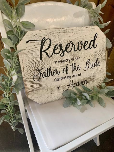 Memorial Wedding, Wedding Chair Signs, Western Themed Wedding, Wedding Memorial Sign, Personalized Wedding Sign, Wedding Chair, Memorial Signs, Dream Wedding Ideas Dresses, Future Wedding Plans