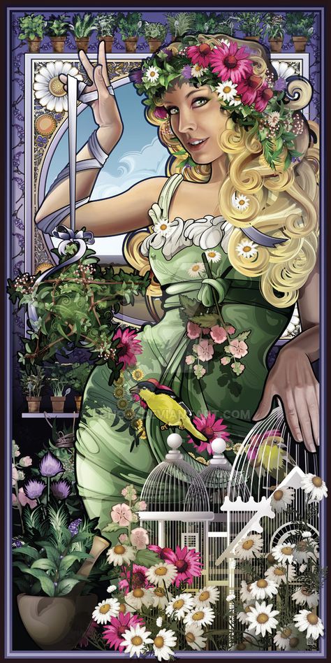 Goddess of Herbs by echo-x on DeviantArt Art Goddesses, Oh My Goddess, Motif Art Deco, Farmer's Market, Greek Goddess, Spiritual Art, Gods And Goddesses, Atlanta Georgia, Divine Feminine