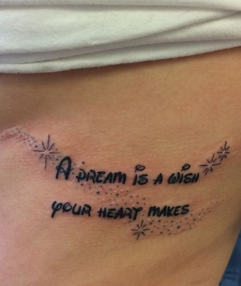 A dream is a wish your heart makes tattoo, Cinderella Quote Cinderella A Dream Is A Wish Your Heart Makes, Cinderella Quotes Tattoo, Disney Quote Tattoos For Women, Small Cinderella Tattoos, Godmother And Goddaughter Tattoo Ideas, Cinderella Inspired Tattoos, A Dream Is A Wish Your Heart Makes Tatoo, Disney Tattoo Quotes, A Dream Is A Wish Your Heart Makes