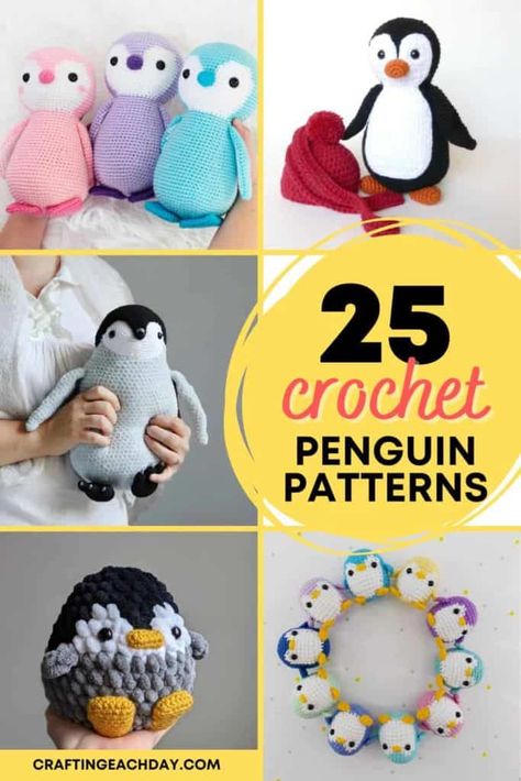 Penguin Patterns, Adorable Penguins, Amigurumi Penguin, Emperor Penguins, Handmade Baby Toys, Knitted Patterns, Crochet Penguin, Gifts Crochet, Knitted Teddy Bear