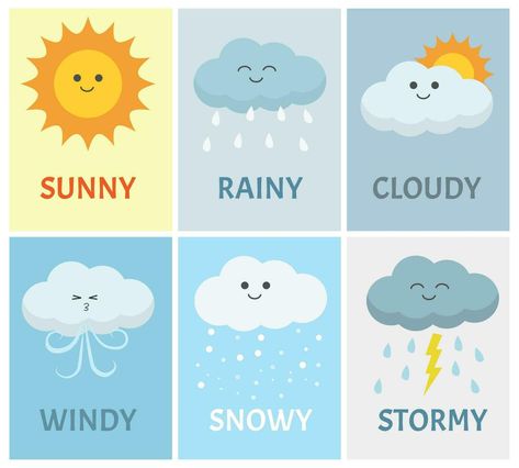 Weather Flashcards Preschool, Weather Esl Worksheet, Weather Poster Preschool, Weather Classroom Decorations, Pink Classroom, Weather Flashcards, Weather Clipart, Weather Pictures, Weather Worksheets