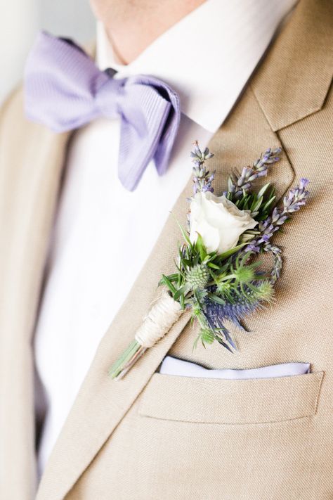 #boutonniere Photography by aureliadamore.com Event Planning by amazinggracedesign.com Floral Design by hiddengardenflowers.com Read more - http://www.stylemepretty.com/2013/06/07/malibu-wedding-from-aurelia-damore/ Lavender Bridal Bouquet, Wedding Themes Spring, Malibu Wedding, Lilac Wedding, Groom Boutonniere, Wedding Theme Colors, Wedding Bows, Lavender Wedding, Bride Bouquets