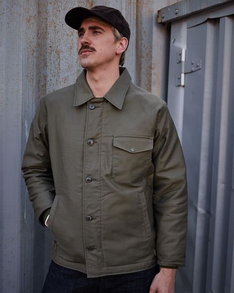 Burg & Schild on Instagram: “We’re taking another dive into Naval military history with the A-2 Deck Jacket from The Real McCoys. The A-2 was developed as a successor…” Real Mccoys, Deck Jacket, Mens Style, Military History, Jacket Outfits, Military Jacket, Diving, History, Mens Tops