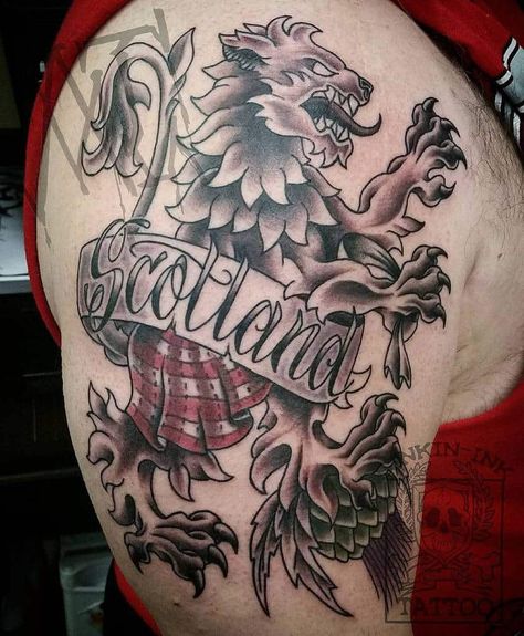 Scottish Lion Tattoo Sinkininkadam 2 Scottish Lion Tattoo, Scottish Flag Tattoo, Scottish Tattoo Ideas, Gaelic Tattoo, Scotland Tattoo, Scottish Thistle Tattoo, Lion Tattoo Meaning, Scottish Tattoo, Scottish Tattoos