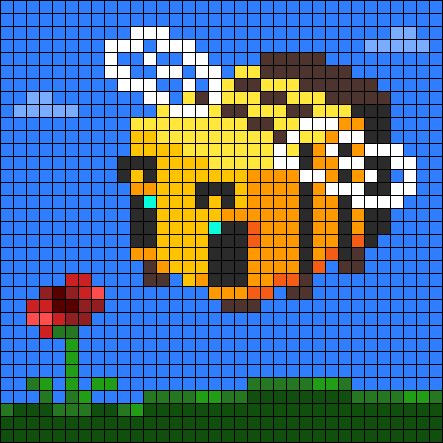 Minecraft Bee Pixel Art, Crochet Alpha Pattern Easy, Crochet Video Game, Baby Toys Crochet, Graphghan Patterns, Minecraft Bee, Game Sprite, Crochet Baby Doll, Fancy Crochet