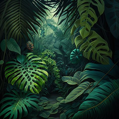 Jungle Forest Illustration, Jungle Widgets, Jungle Foliage Illustration, Aztec Jungle Art, Amazon Rainforest Illustration, Jungle Art Print, Jungle Photo Backdrop, Jungle Design Graphic, Jungle Asethic