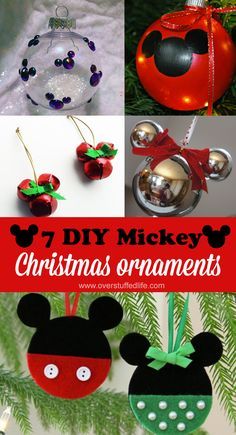 Easy DIY Disney-themed ornaments for Christmas—decorate your tree with Mickey and Minnie! Disney Christmas Crafts, Mickey Mouse Christmas Tree, Mickey Mouse Christmas Ornament, Mouse Diy, Minnie Ornaments, Mickey Mouse Ornaments, Disney Christmas Decorations, Disney Christmas Tree, Big Gift