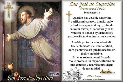 Rincón de la Oración: Estampas Oraciones de San José de Cupertino Pinterest Images, Prayer Quotes, Catholic Faith, Christian Life, San Jose, Beautiful Nature, Affirmations, Spirituality, Jesus