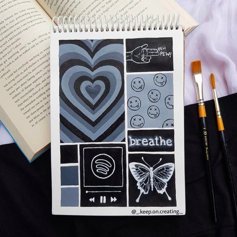 Chiara Bautista, Art Markers Drawing, Sketchbook Inspo, Easy Doodles, Simple Canvas Paintings, Canvas Drawings, Gouache Art, Abstract Art Painting Diy, Art Disney