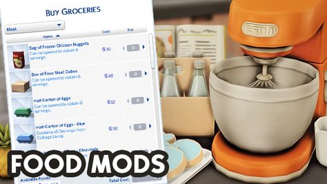 Sims 4 Healthy Food Mod, Functional Kitchen Appliances Sims 4, Sims 4 Crockpot, Sims 4 Baking Mod, Sims 4 Food Retexture Mod, Sims 4 Mods Cooking, Sims 4 Cc Cookbook, Sims4 Cc Food, Sims 4 Chef Cc