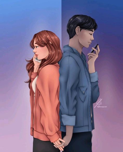 You Ve Reached Sam, You Have Reached Sam, Youve Reached Sam, Long Distance Relationship Drawings, Dustin Thao, Girl Reading Book, Couples Book, Empowering Books, Art Couple