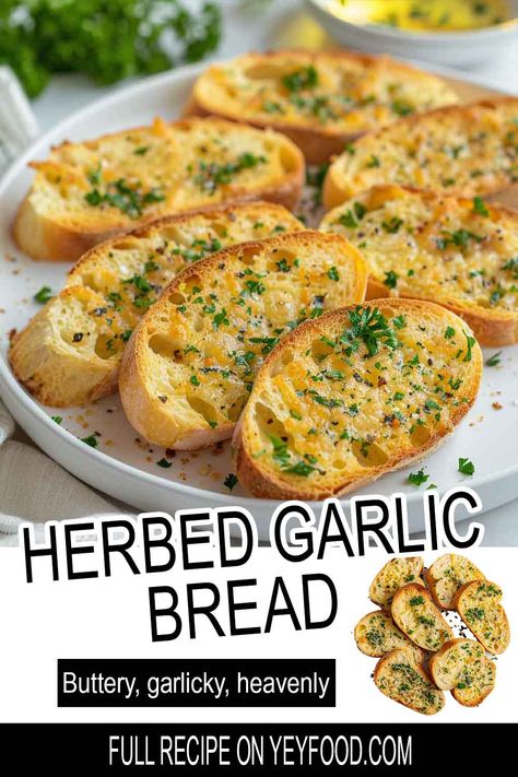 Herbed Garlic Bread - Yeyfood.com: Recipes, cooking tips, and kitchen hacks for home cooks of all levels Sourdough Garlic Bread, Garlic Herb Bread, Cinnamon Bread Easy, Hacks For Home, Bread Garlic, Garlic Rolls, Cuban Bread, Herb Bread, Garlic Bread Recipe