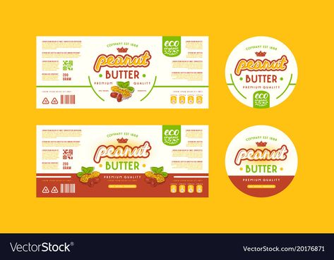 Peanut Label Design, Sticker Label Makanan, Peanut Butter Label Design, Beauty Product Label Design, Peanut Packaging, Food Sticker Design, Label Sticker Design, Butter Illustration, Food Label Design