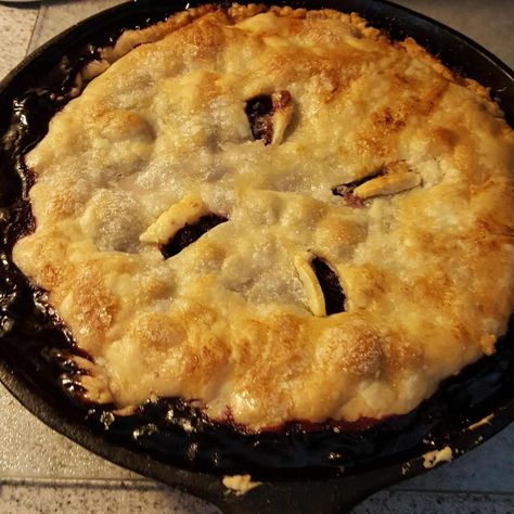 Triple Berry Skillet Pie #easy #Thanksgiving #favorite #homemade #family #cast-iron-skillet #Sunday dinner #special events #justapinchrecipes Cast Iron Apple Pie, Iron Skillet Apple Pie, Skillet Pie, Skillet Apple Pie, Triple Berry Pie, Pastry Dough Recipe, Country Fried Chicken, Cast Iron Skillet Cooking, Rolls Homemade