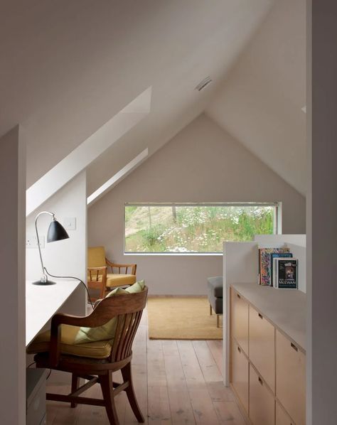 Attic Office, Home Office Interior, Loft Office, Mews House, Attic Ideas, Attic Conversion, Attic Renovation, Attic Spaces, Loft Room