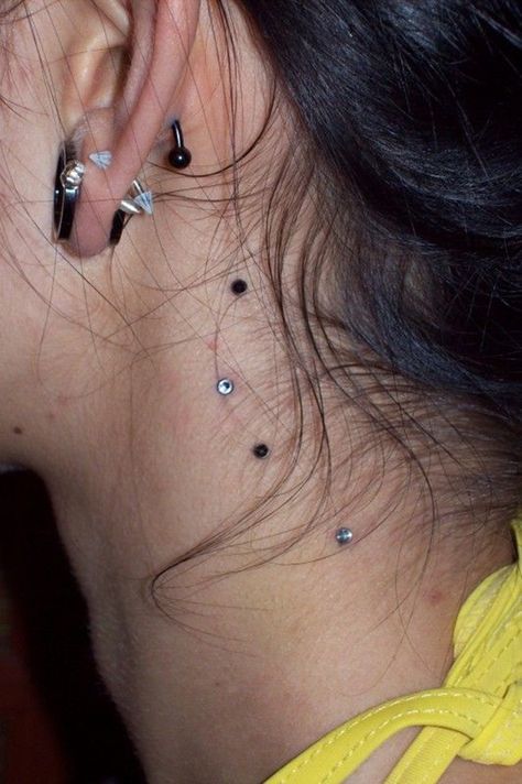 150+ Micro Dermal Piercing Examples, Procedure, Pain, Cost cool  Check more at http://fabulousdesign.net/micro-dermal-piercing/ Dermal Pericing, Face Dermal Piercing, Piercing Placement, Face Dermal, Neck Piercing, Anchor Piercing, Unique Piercings, Body Artwork, Dermal Piercings