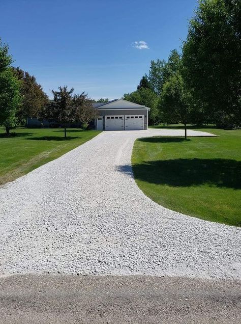 Paver Edging: Add a row of decorative pavers or bricks to edge the driveway.
Water Feature: Install a small fountain or birdbath near the driveway entrance.
Arched Trellis: Create an arched trellis over the driveway entrance and grow climbing plants like roses or wisteria.
Tall Trees: Plant tall, narrow trees like cypress or juniper along the driveway for a grand entrance.
Hashtags:
#DrivewayLandscaping
#GardenDesign
#FrontYardInspiration
#SidewalkGarden
#LandscapingIdeas
#CurbAppeal
#OutdoorLiv White Pebble Driveway, White Rock Driveway, White Gravel Driveway, Rock Driveways, Rock Driveway Ideas, Long Driveway Landscaping, Gravel Driveway Ideas, Pebble Driveway, Driveway Materials