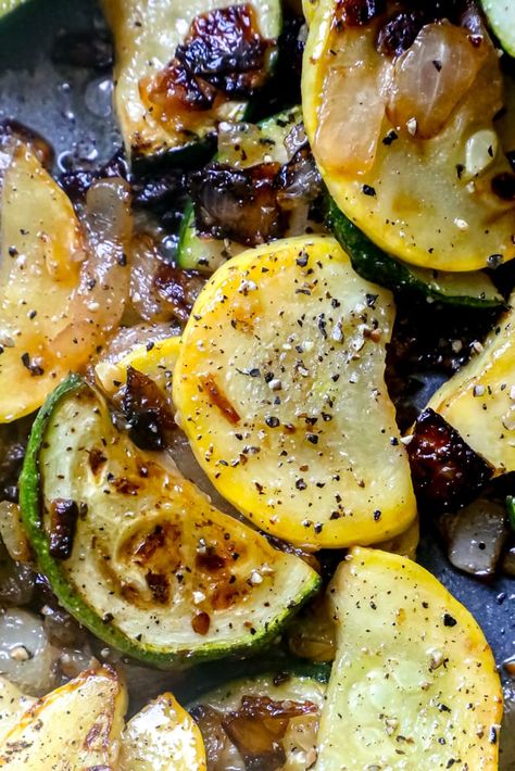 Easy Sautéed Squash and Zucchini Recipe - Sweet Cs Designs Baked Squash And Zucchini Recipes, Sauteed Zucchini Recipes, Sauteed Yellow Squash, Sauteed Zucchini And Squash, Kardea Brown, Sauteed Squash, Zucchini And Squash, Squash And Zucchini, Easy Baked Pork Chops