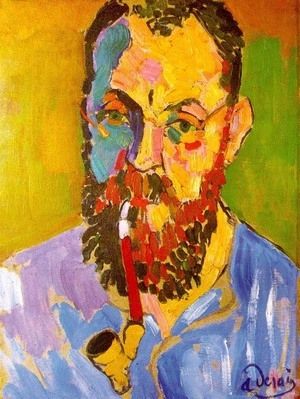 Matisse Self Portrait with Pipe Fauvism Art, Andre Derain, André Derain, Matisse Paintings, Illustration Kunst, Istoria Artei, Raoul Dufy, Fauvism, Matisse Art