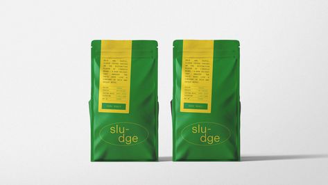 Conceptual Brand Slu-dge Takes A Fresh Approach To Coffee | Dieline - Design, Branding & Packaging Inspiration Yellow And Green Color Palette, Protein Powder Brands, Green Packaging, Sorority Girls, Coffee Origin, Rich Aesthetic, Packaging Food, Coffee Roastery, Coffee World