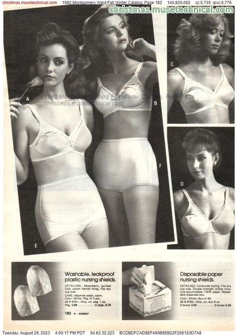 1982 Montgomery Ward Fall Winter Catalog, Page 182 - Catalogs & Wishbooks 1950s Lingerie, Panty Girdle, Retro Lingerie, Sister Outfits, Montgomery Ward, Vintage Swimwear, Christmas Catalogs, Women In Lingerie, Mom And Sister