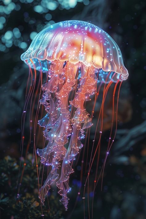 Aesthetic Jellyfish Wallpaper, Bioluminescent Jellyfish, Aesthetic Jellyfish, Jellyfish Pictures, Jellyfish Wallpaper, Jellyfish Photography, Sea Jellies, Sea Creatures Art, 20 Aesthetic