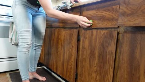 Updating 70s Kitchen Cabinets, Howard Restore A Finish Kitchen Cabinets, Cabinet Fronts Makeover, 1960s Cabinet Makeover, Transform Old Kitchen Cabinets, Stripped Wood Kitchen Cabinets, Painted Plywood Kitchen Cabinets, 1970 Kitchen Cabinets Makeover, Diy Old Cabinet Makeover