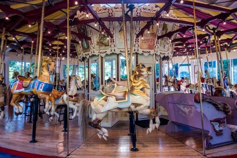 The carousel at Congress Park is one of the Saratoga Springs New York points of interest Columbus Zoo, Ny Trip, Spring Images, Saratoga Springs Ny, Canada Road Trip, Things To Do With Kids, Lake Living, Community Park, Saratoga Springs