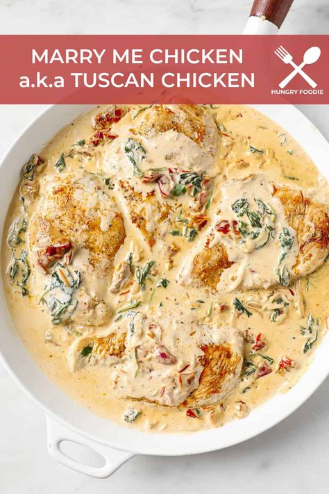 Tuscan Chicken Recipes, Creamy Tuscan Chicken Recipe, Sundried Tomato Chicken, Marry Me Chicken Recipe, Creamy Tuscan Chicken, Pan Seared Chicken Breast, Sun Dried Tomato Sauce, Chicken Recipes Boneless, Marry Me Chicken