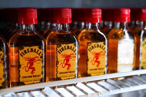 FYI, Those Mini Bottles of Fireball Sold at Gas Stations Aren't Actually Whiskey Fireball Drinks Recipes, Cointreau Drinks, Amaretto Drinks Recipes, Fireball Cocktails, Fireball Bottle, Amaretto Drinks, Fireball Drinks, Strawberry Pop Tart, Fireball Whiskey