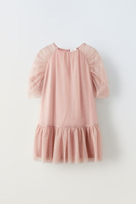 Girl´s Special Occasion Dresses | ZARA United States Sparkly Tulle Dress, Zara Kids Dress, Kid Dress, Fur Dress, Tulle Party Dress, Balloon Dress, Dress Zara, Mini Robes, Zara Dress