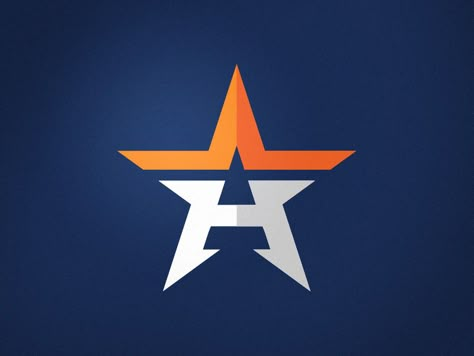 Quick monogram concept for the Houston Astros. Star Logo Design, Inspiration Logo Design, Sports Logo Design, National Symbols, Logo Design Art, Unique Logo Design, Star Logo, Sports Art, Letter A