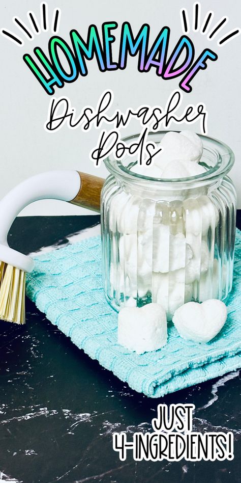 These Homemade Dishwasher Tablets Will Have You Wanting to Wash Dishes All The Time Homemade Dishwasher Cleaner, Dishwashing Tablets Diy, Diy Dish Pods, Diy Dishwasher Pods, Diy Dishwashing Tablets, Homemade Dishwasher Pods, How To Make Dishwasher Pods, How To Clean Dishwasher, Dish Washer Pods