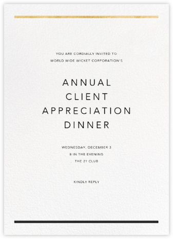 Reception invitations - online at Paperless Post Corporate Dinner Invitation Design, Corporate Dinner Invitation, Corporate Event Invitation, Corporative Events, Dinner Invitation Card, Stationary Ideas, Business Dinner, Corporate Dinner, Modern Classic Wedding Invitations