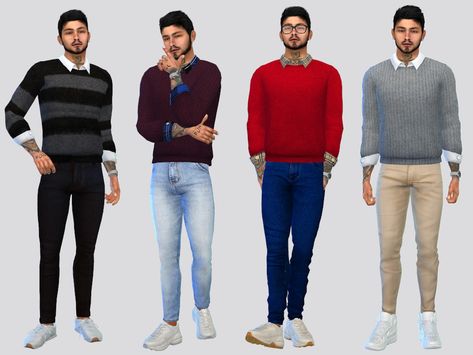 Sims 4 Outfit Ideas, Sims 4 Men Clothing, Sims 4 Male Clothes, Clothing Male, Growing Together, Tank Outfit, Casual Chinos, Heavy Coat, Best Sims