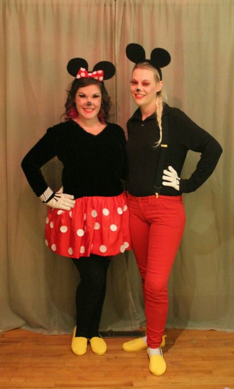 Homemade Mickey and Minnie Mouse costumes with my bestie! #DIY #Halloween #homemadecostumes #disney Diy Mickey Mouse Costume, Bestie Diy, Minnie Mouse Fancy Dress, Mickey Mouse Costume, Homecoming Week, Minnie Mouse Costume, Homemade Costumes, Mickey And Minnie Mouse, Disney Dresses