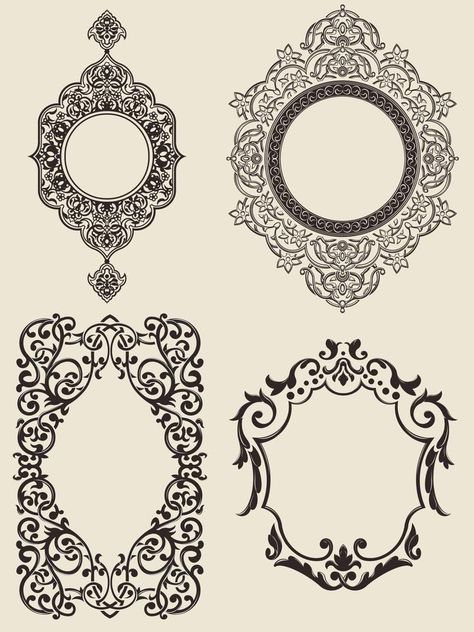 Frame Black White Silhouette Ornament Border Divider Vector Drawing Ornamental Elements, Ornamental Frame, Silhouette Ornaments, Hanging Diy, Macrame Wall Hanging Diy, Tattoos Women, Drawing Drawing, Wall Hanging Diy, Vector Cartoon