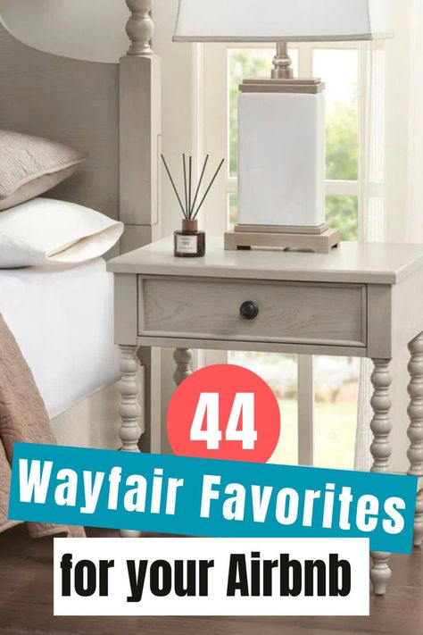 A picture of beds, mattresses, dressers, chairs, tables, table sets, cabinets, dressers, nightstands, and other favorite items you can find on Wayfair for your Airbnb or short term rental. Ideas For Airbnb, Airbnb Hosting, Airbnb Rentals, Airbnb Host, Short Term Rental, Rental Properties, Shopping Ideas, Stylish Furniture, Rental Property