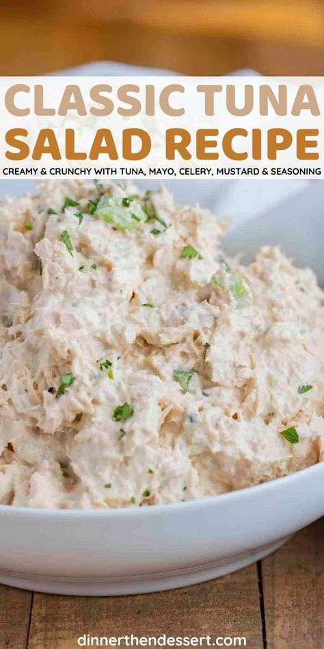 Jimmy Johns Tuna Salad Recipe, Tuna Spread Recipe, Classic Tuna Salad Recipe, Tuna Salad Recipe Easy, Tuna Fish Salad, Classic Tuna Salad, Tuna Mayo, Salads For A Crowd, Fresh Tuna