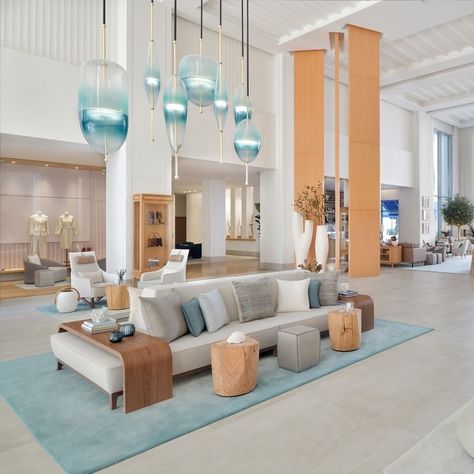 Beach Hotel Lobby, Hotel Lighting Design, Boutique Hotel Lobby, Dubai Creek Harbour, Extravagant Homes, Hotel Design Architecture, Dubai Creek, Boutique Hotels Design, Hotel Lighting