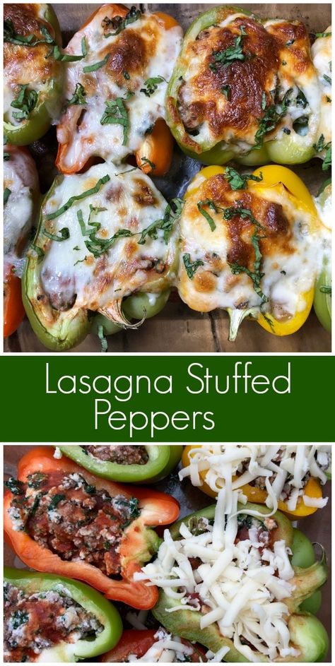 Lasagna Stuffed Peppers recipe from RecipeGirl.com #lasagna #stuffed #bell #peppers #recipe #lowcarb #keto #RecipeGirl #glutenfree via @recipegirl Lasagna Stuffed Bell Peppers, Stuffed Bell Peppers Recipe, Lasagna Stuffed Peppers, Us 2019, Stuffed Peppers Recipe, Keto Lasagna, Peppers Recipes, Easy Soup Recipes, Bell Peppers