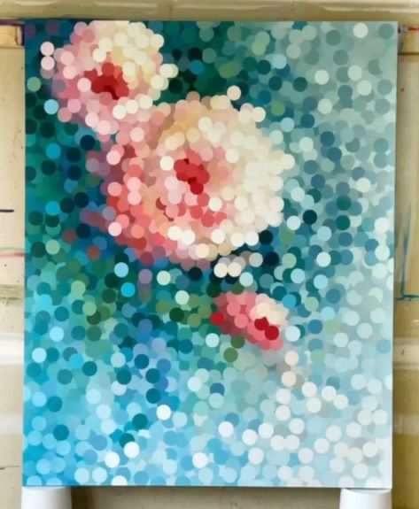 Acrylic Dot Painting Ideas On Canvas, Rachelle Kearns, Painting Ideas 2023, Bokeh Art, Easy Acrylic Painting Ideas, Acrylic Painting Ideas, Easy Acrylic Painting, Circle Painting, Diy Abstract Canvas Art