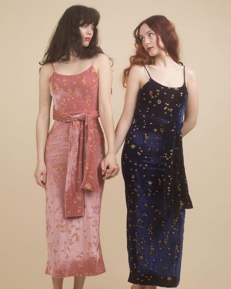 Samantha Pleet on Instagram: “💕✨ @thegirlheather & @taratrippy in the Stardust Dress ⭐️✨ Just Midnight available 🔮✨photo @briannewills hair @rubi_jones makeup…” Celestial Embroidery, Stardust Dress, Silver Maxi Dress, Black Velvet Midi Dress, Plaid Wrap Dress, Samantha Pleet, Boho Midi Dress, Tulip Dress, 21st Dresses