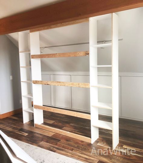 Build A Wall Divider, Diy Add Closet To Room, Closet As Room Divider, Storage Room Divider, Unfinished Closet Ideas, Ikea Closet Room Divider, Bedroom Divider Closet, Closet Room Divider, Ikea Closet As Divider